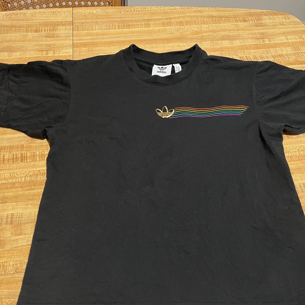Adidas Pride Black tshirt rainbow